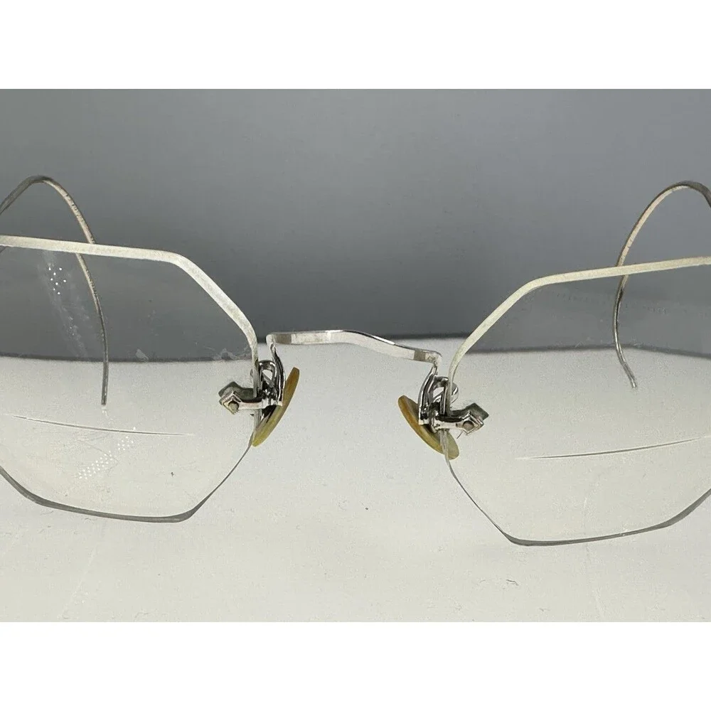 AO Eyeglasses Antique 2-tone Gold Rimless 1/10 12K GF American Optical (C5-04)